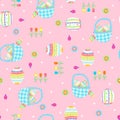 Easter Baskets Seamless Repeat Pattern