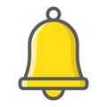 Easter bell filled outline icon, easter
