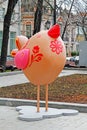 The Easter bird as an art installation at the festival `Moscow spring` in Moscow