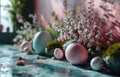 Easter Blossoms and Eggs Royalty Free Stock Photo