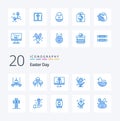 20 Easter Blue Color icon Pack like easter duck screen spring plant Royalty Free Stock Photo