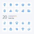 20 Easter Blue Color icon Pack like egg holidays angle holiday easter egg