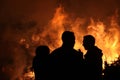 Easter bonfire in Spreewald Region, Lower Lusatia, Germany.