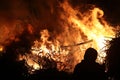 Easter bonfire in Spreewald Region, Lower Lusatia, Germany.