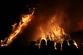 Easter bonfire in Spreewald Region, Lower Lusatia, Germany.