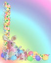 Easter Border ribbons bunnies Royalty Free Stock Photo