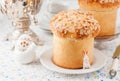 Easter Bread Topped with Flaked Almonds and Sugar Glaze Royalty Free Stock Photo