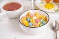 Easter breakfast cereals, corn flakes Royalty Free Stock Photo