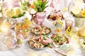 Easter breakfast with fresh salads and eggs Royalty Free Stock Photo