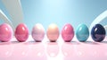 easter bright colored eggs. group of Paschal eggs