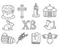 Easter, bright sunday icons, crosses, angels, kupala