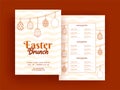 Easter Brunch menu card or template design.