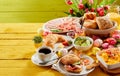 Easter buffet breakfast or brunch Royalty Free Stock Photo