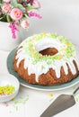 Easter Bundt Cake with Easter Eggs