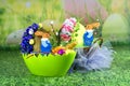 Easter bunnies in egg carts