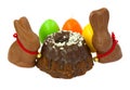 Easter bunnies with eggs Royalty Free Stock Photo