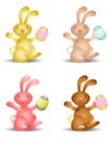 Easter Bunnies Holding Easter Eggs