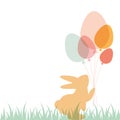 Easter bunnies rabbit greeting card. Easter bunnies. Vector illustration Royalty Free Stock Photo