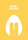 Easter bunny adorable cartoon vector card template. Festive symbol, christian holiday. Minimal design.