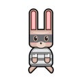 easter bunny with bandit mask. Vector illustration decorative design Royalty Free Stock Photo