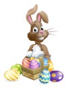 Easter Bunny Eggs Basket Cartoon Royalty Free Stock Photo