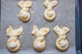 Easter Bunny Buns of delicious sweet dough Royalty Free Stock Photo