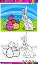 Easter bunny cartoon for coloring Royalty Free Stock Photo