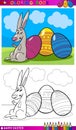 Easter bunny cartoon for coloring Royalty Free Stock Photo