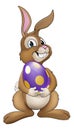 Easter Bunny Cartoon Rabbit With Giant Egg Royalty Free Stock Photo