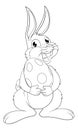 Easter Bunny Cartoon Rabbit With Giant Egg Royalty Free Stock Photo