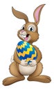 Easter Bunny Cartoon Rabbit With Giant Egg Royalty Free Stock Photo