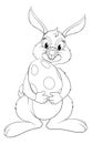 Easter Bunny Cartoon Rabbit With Giant Egg Royalty Free Stock Photo