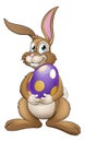 Easter Bunny Cartoon Rabbit With Giant Egg Royalty Free Stock Photo