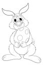 Easter Bunny Cartoon Rabbit With Giant Egg Royalty Free Stock Photo