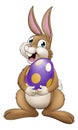 Easter Bunny Cartoon Rabbit With Giant Egg Royalty Free Stock Photo