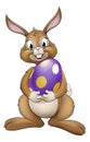 Easter Bunny Cartoon Rabbit With Giant Egg Royalty Free Stock Photo