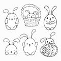 Easter bunny cartoon set Royalty Free Stock Photo