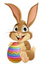 Easter Bunny and Chocolate Egg Rabbit Cartoon Royalty Free Stock Photo
