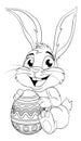 Easter Bunny and Chocolate Egg Rabbit Cartoon Royalty Free Stock Photo