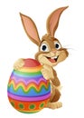 Easter Bunny and Chocolate Egg Rabbit Cartoon Royalty Free Stock Photo