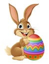 Easter Bunny and Chocolate Egg Rabbit Cartoon Royalty Free Stock Photo