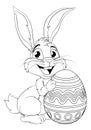 Easter Bunny and Chocolate Egg Rabbit Cartoon Royalty Free Stock Photo