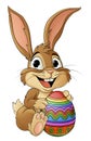 Easter Bunny and Chocolate Egg Rabbit Cartoon Royalty Free Stock Photo