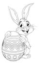 Easter Bunny and Chocolate Egg Rabbit Cartoon Royalty Free Stock Photo