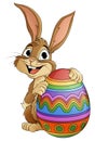 Easter Bunny and Chocolate Egg Rabbit Cartoon Royalty Free Stock Photo