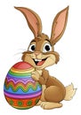 Easter Bunny and Chocolate Egg Rabbit Cartoon Royalty Free Stock Photo