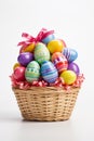 Easter Bunny in Colorful Egg Basket Royalty Free Stock Photo