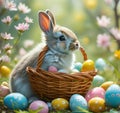 Easter Bunny and Colorful Eggs A Springtime Celebration Royalty Free Stock Photo