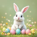 Easter Bunny and Colorful Eggs A Springtime Celebration Royalty Free Stock Photo