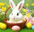 Easter Bunny and Colorful Eggs A Springtime Celebration Royalty Free Stock Photo